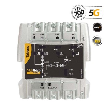 Televes MiniKom Easy-F 5G LTE 116dBuV Κεντρικός Ενισχυτής (562422) (σε 3 άτοκες ή 4 εώς 36 δόσεις)